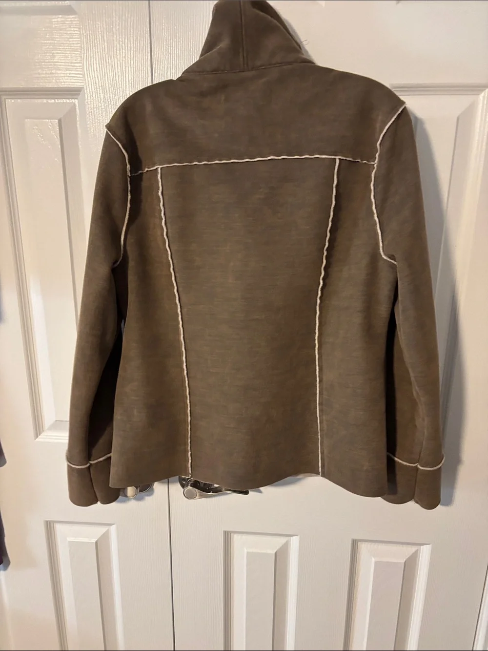 Dry Goods Faux Suede Shearling Bomber Jacket - Beige & Taupe